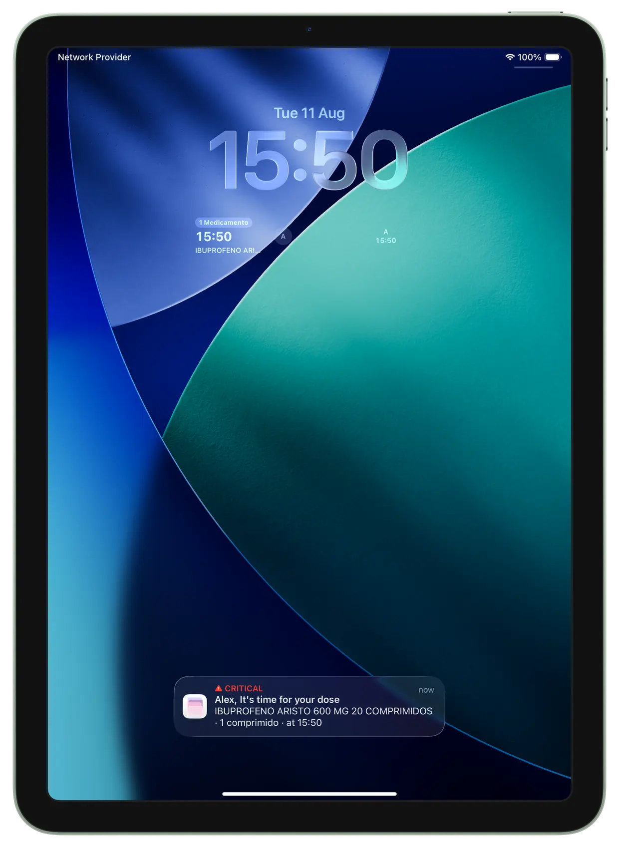 التنبيهات الحرجة, iPad